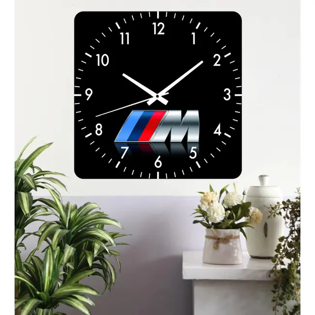 Ceas De Perete Hamann Classic -negru-30x30 Cm-plastic-patrat