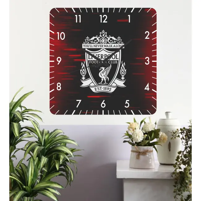 Ceas De Perete Liverpool -negru-48x48 Cm-plastic-patrat