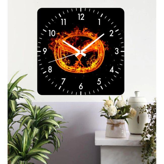 Ceas De Perete Mazda Fire -negru-40x40 Cm-plastic-patrat