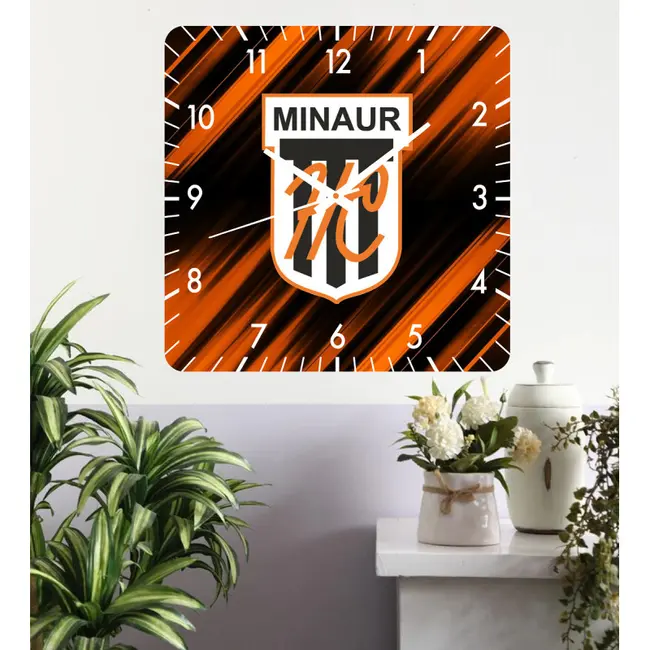 Ceas De Perete Minaur Baia Mare Handbal -40x40 Cm-plastic-patrat-multicolor