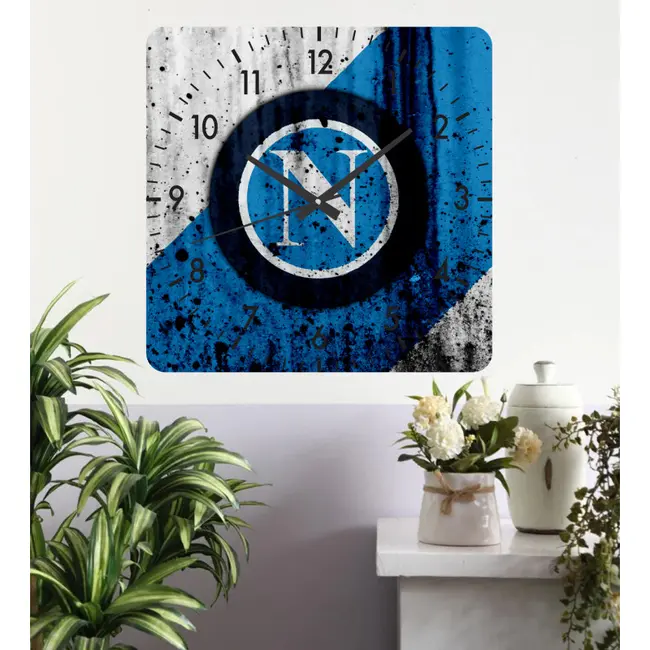 Ceas De Perete Napoli 2 -albastru-48x48 Cm-plastic-patrat