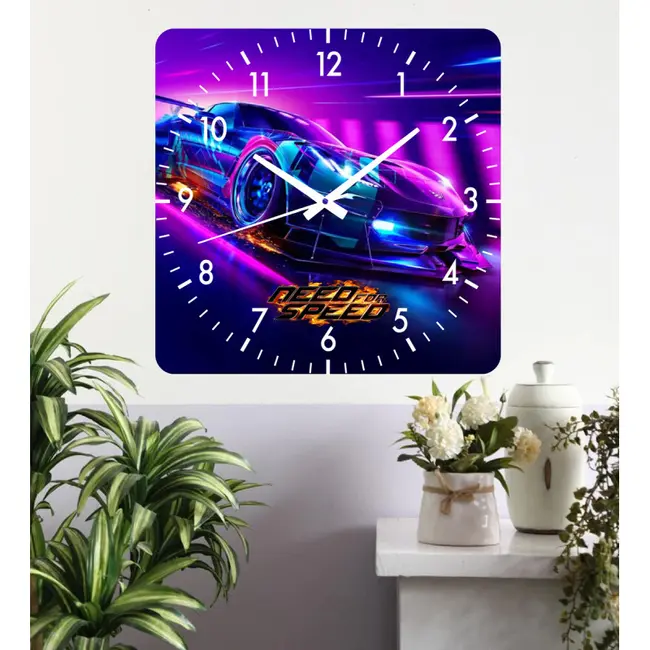 Ceas De Perete Nfs -30x30 Cm-plastic-patrat-multicolor