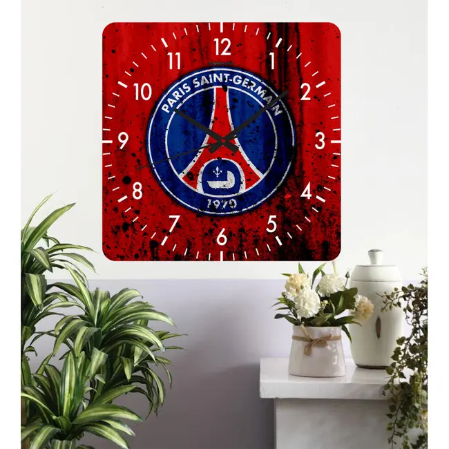 Ceas De Perete Paris Saint Germaine 1 -30x30 Cm-plastic-patrat-multicolor
