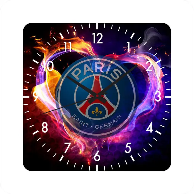 Ceas De Perete Paris Saint Germaine 2 -40x40 Cm-plastic-patrat-multicolor