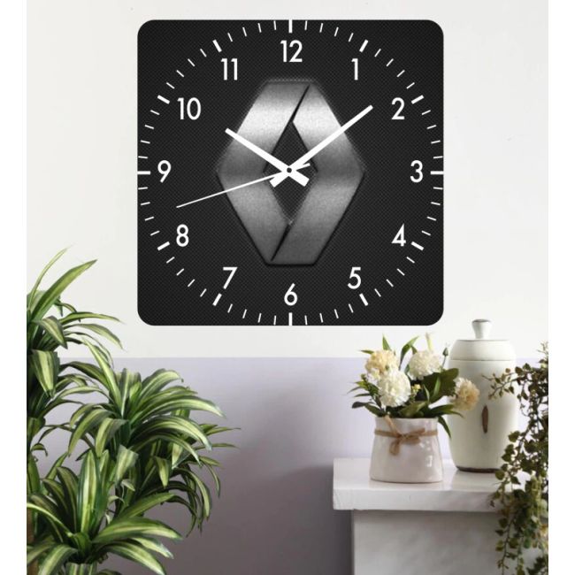 Ceas De Perete Renault Black -negru-48x48 Cm-plastic-patrat