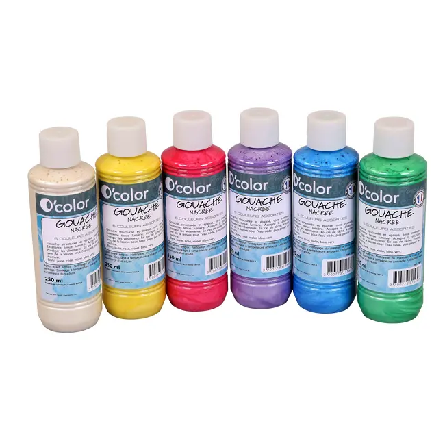 Guasa lavabila 6 x 250 ml, culori perlate - okelfc1740