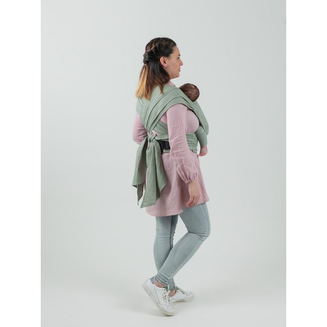 Marsupiu isara quicktie sage green linen