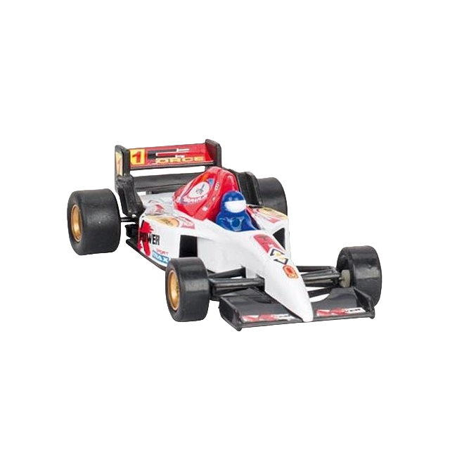 Masinuta de curse die-cast, cu motoras pull-back, alba - okegoki12162a