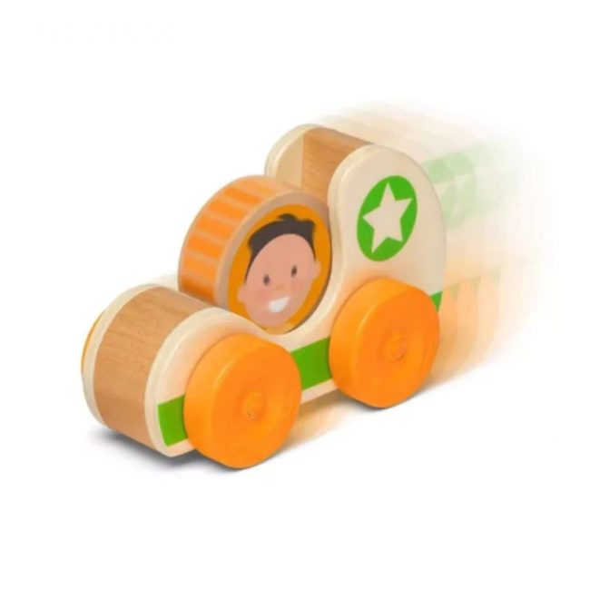 Masinuta din lemn green star colectia go tots - okemd30748