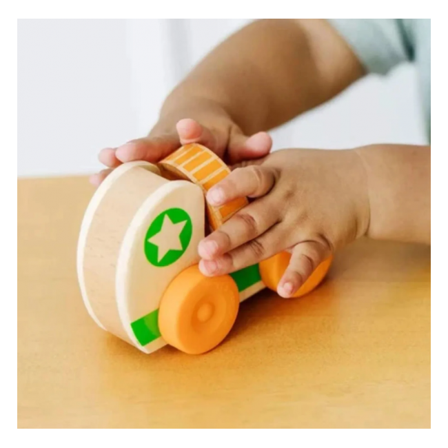 Masinuta din lemn green star colectia go tots - okemd30748