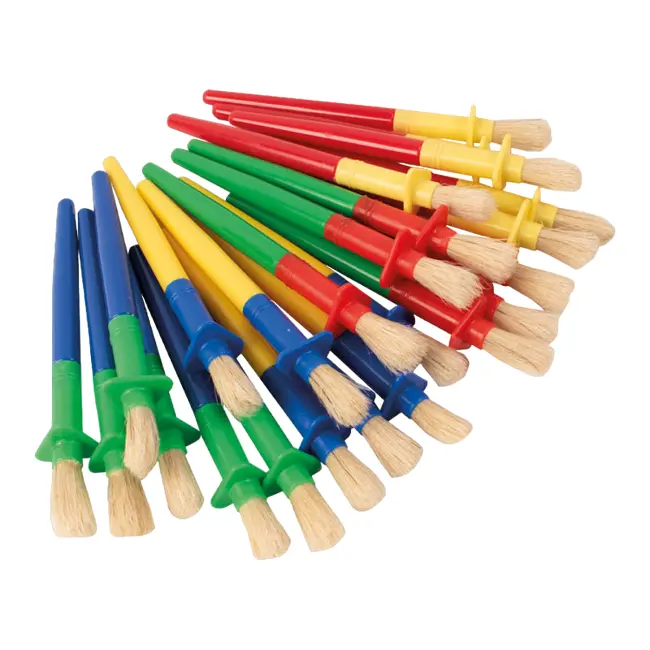 Set 24 de pensule groase, maner cu protectie, pentru copii mici - okepb2471835