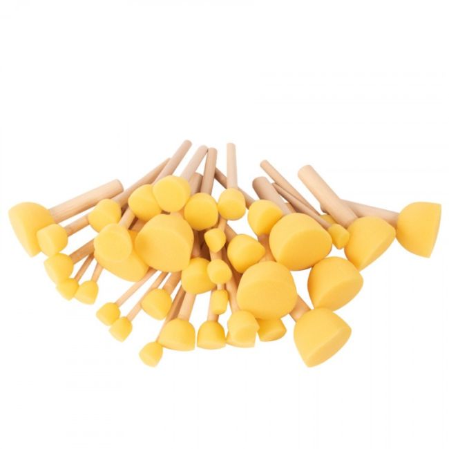 Set 40 de bureti pentru pictura, 4 dimensiuni, pentru gradinita si scoala - okepb2471839