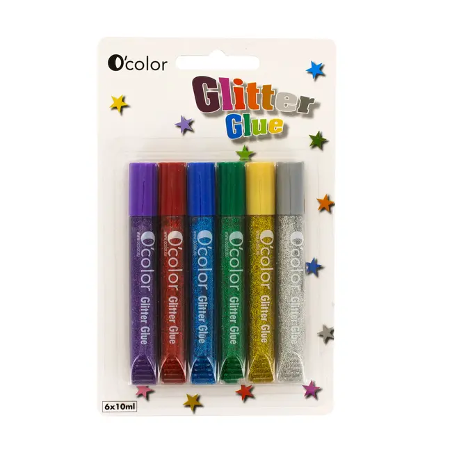 Set 6 flacoane lipici glitter colorat - okelfc0135