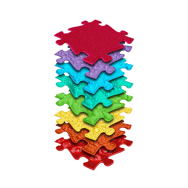 Set covorase ortopedice senzoriale tip puzzle curcubeu - okemfk-079