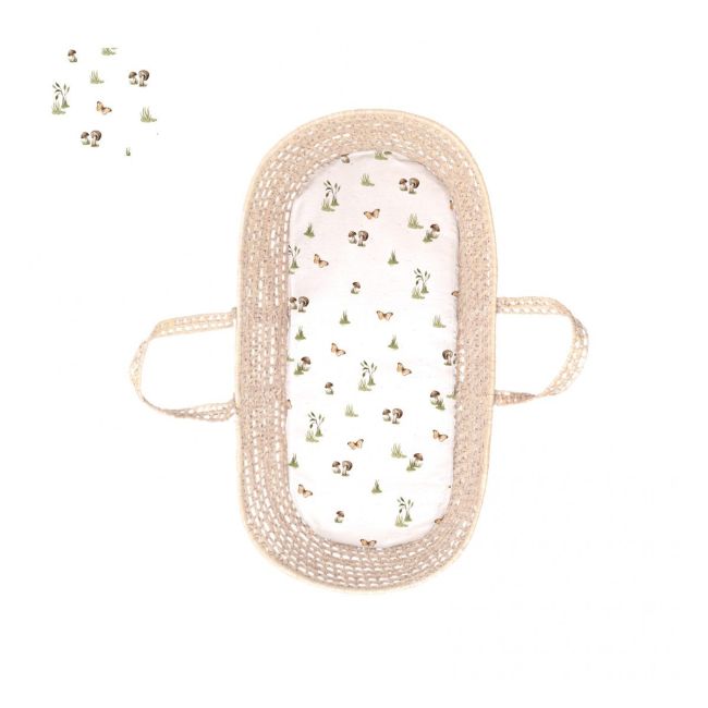 Cearsaf Din Bumbac Cu Elastic Pe Contur Pentru Landou Si Cosulete, Happy Pjb481386