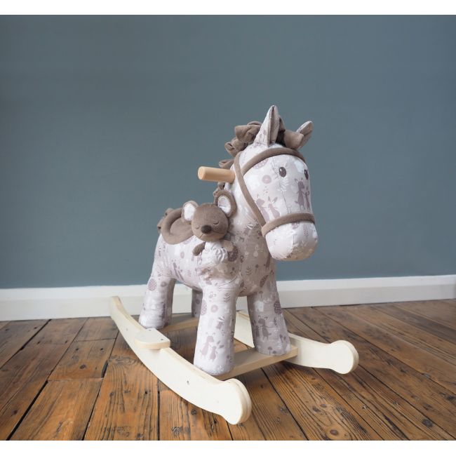 Little Bird Told Me - Biscuit  Skip Rocking Horse, Pentru Copii De Peste 9 Luni, Jucarie Moale Inclusa Cu Balansoare Din Lemn, Tesaturi Senzoriale Pentru Fetite Si Baieti Pjblb3080
