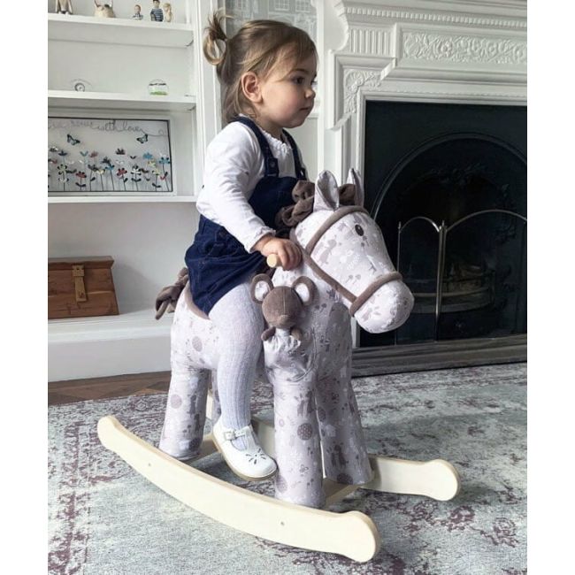 Little Bird Told Me - Biscuit  Skip Rocking Horse, Pentru Copii De Peste 9 Luni, Jucarie Moale Inclusa Cu Balansoare Din Lemn, Tesaturi Senzoriale Pentru Fetite Si Baieti Pjblb3080