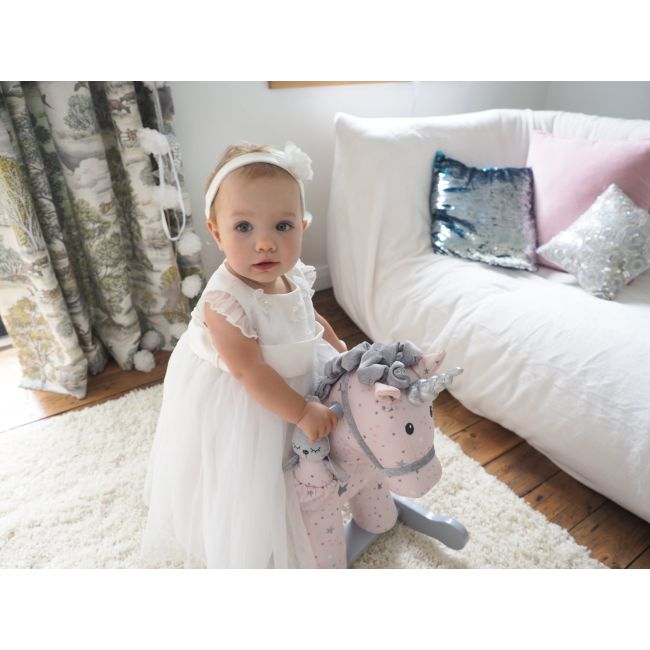 Little Bird Told Me - Celeste  Fae Rocking Unicorn Toy, Ride On Unicorn, Pentru Copii De Peste 9 Luni, Jucarie Moale Unicorn Cu Balansoare Din Lemn, Tesaturi Senzoriale Pentru Fetite Pjblb3074