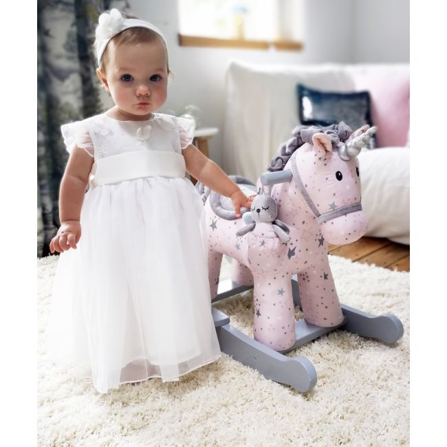 Little Bird Told Me - Celeste  Fae Rocking Unicorn Toy, Ride On Unicorn, Pentru Copii De Peste 9 Luni, Jucarie Moale Unicorn Cu Balansoare Din Lemn, Tesaturi Senzoriale Pentru Fetite Pjblb3074