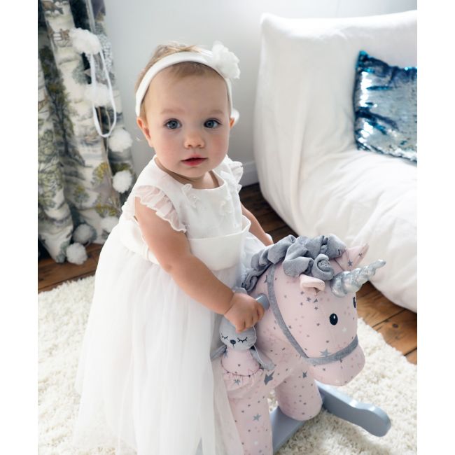 Little Bird Told Me - Celeste  Fae Rocking Unicorn Toy, Ride On Unicorn, Pentru Copii De Peste 9 Luni, Jucarie Moale Unicorn Cu Balansoare Din Lemn, Tesaturi Senzoriale Pentru Fetite Pjblb3074