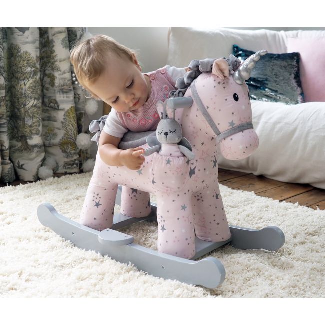 Little Bird Told Me - Celeste  Fae Rocking Unicorn Toy, Ride On Unicorn, Pentru Copii De Peste 9 Luni, Jucarie Moale Unicorn Cu Balansoare Din Lemn, Tesaturi Senzoriale Pentru Fetite Pjblb3074