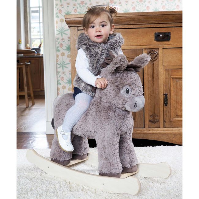 Little Bird Told Me - Norbert Rocking Donkey, Pentru Copii De Peste 9 Luni, Balansoare Din Lemn, Tesaturi Senzoriale Pentru Fetite Si Baieti Pjblb3088