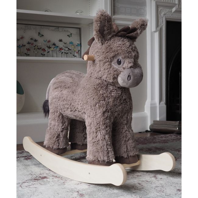 Little Bird Told Me - Norbert Rocking Donkey, Pentru Copii De Peste 9 Luni, Balansoare Din Lemn, Tesaturi Senzoriale Pentru Fetite Si Baieti Pjblb3088