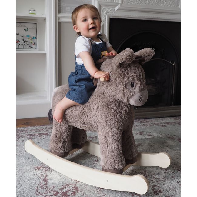 Little Bird Told Me - Norbert Rocking Donkey, Pentru Copii De Peste 9 Luni, Balansoare Din Lemn, Tesaturi Senzoriale Pentru Fetite Si Baieti Pjblb3088