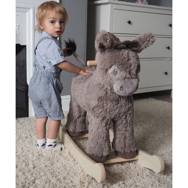 Little Bird Told Me - Norbert Rocking Donkey, Pentru Copii De Peste 9 Luni, Balansoare Din Lemn, Tesaturi Senzoriale Pentru Fetite Si Baieti Pjblb3088
