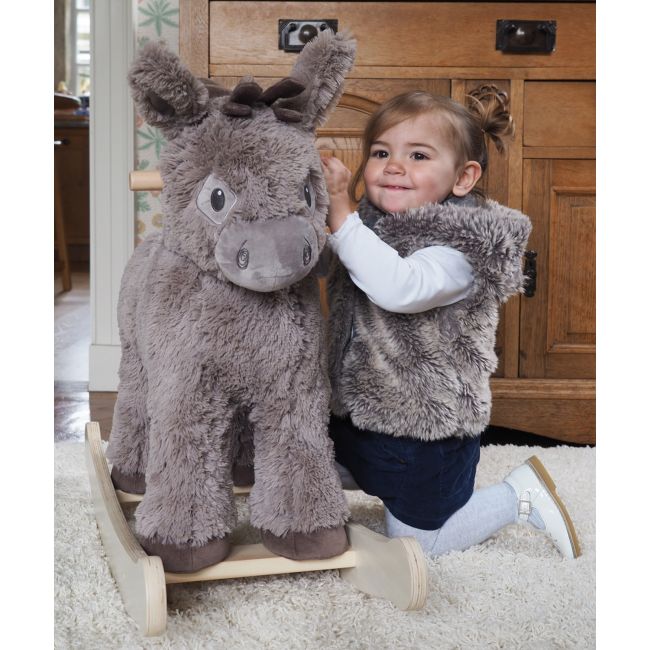 Little Bird Told Me - Norbert Rocking Donkey, Pentru Copii De Peste 9 Luni, Balansoare Din Lemn, Tesaturi Senzoriale Pentru Fetite Si Baieti Pjblb3088