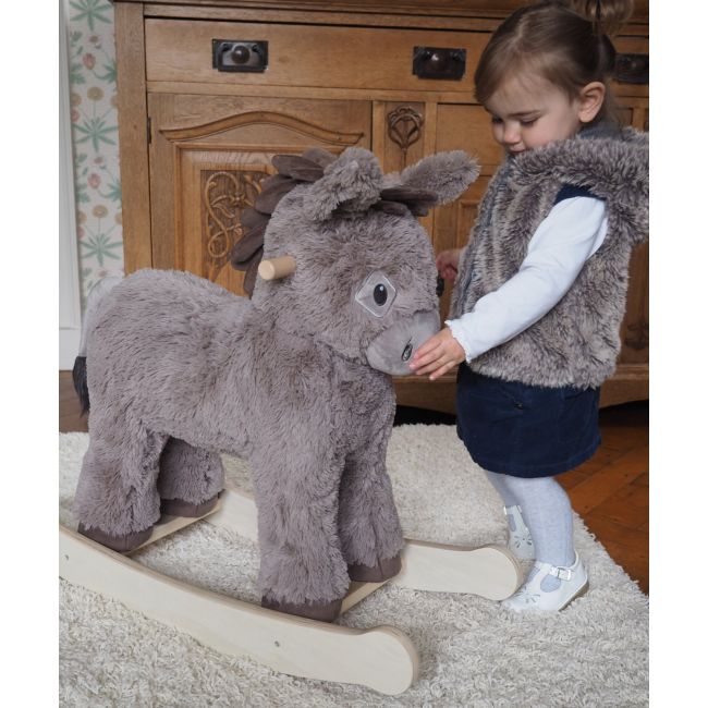 Little Bird Told Me - Norbert Rocking Donkey, Pentru Copii De Peste 9 Luni, Balansoare Din Lemn, Tesaturi Senzoriale Pentru Fetite Si Baieti Pjblb3088