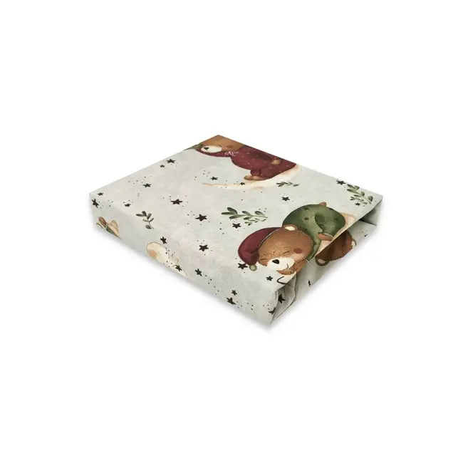 MimiNu - Cearceaf cu elastic pentru patut co-sleeper, Vera, Dimensiune 89 x 51 cm, Din bumbac certificat Oeko Tex Standard 100, Teddy Bear On Moon BYN6426972023559