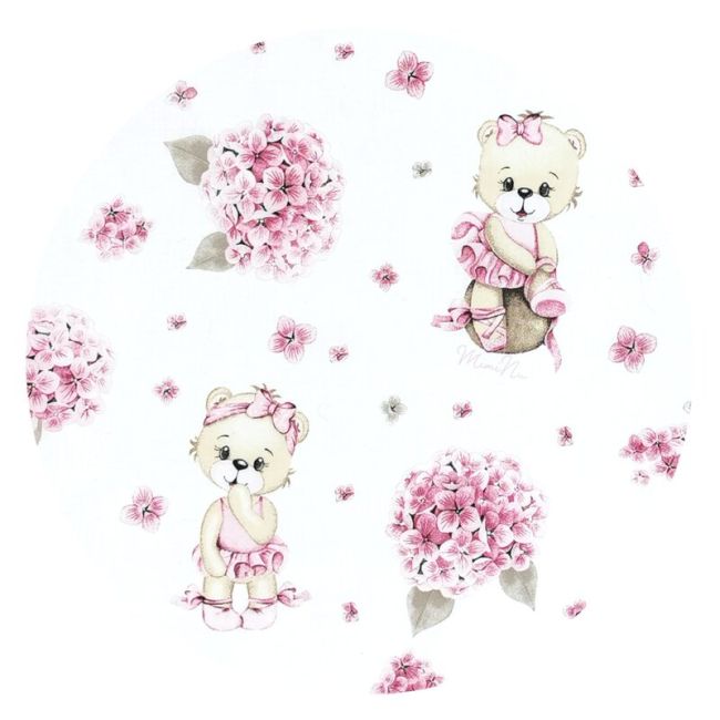 MimiNu - Protectie laterala pentru patut bebe, Tip Bumper impletit, Din bumbac, Din materiale certificate Oeko Tex Standard 100, Lungime 220 cm, Pink Ballerina BYN6426972023887