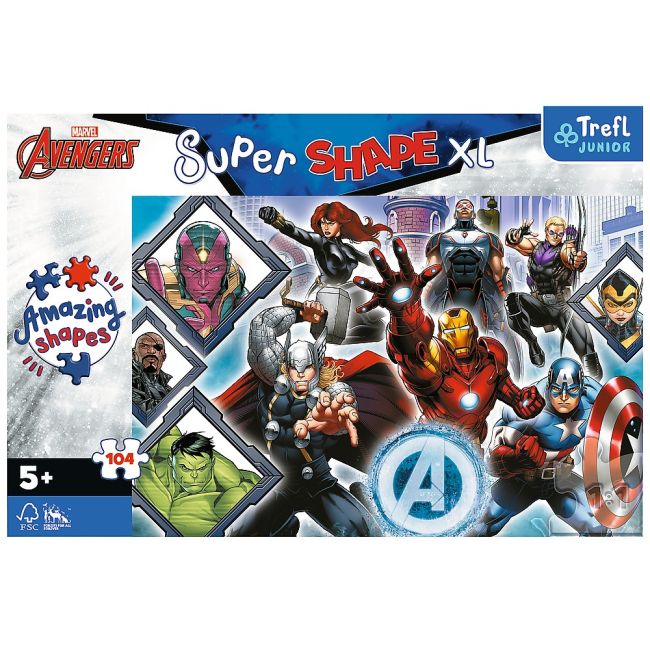 PUZZLE TREFL PRIMO SUPER SHAPE XXL 104 AVENGERS VIV50018