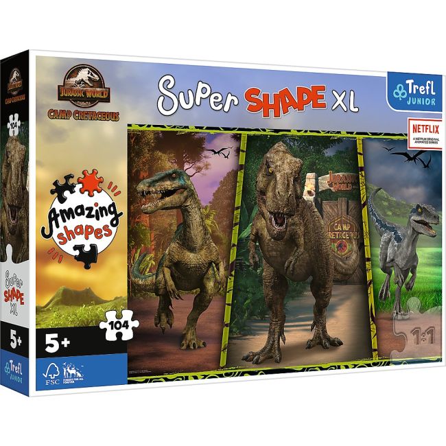 PUZZLE TREFL PRIMO SUPER SHAPE XXL 104 JURASSIC WORLD VIV50020