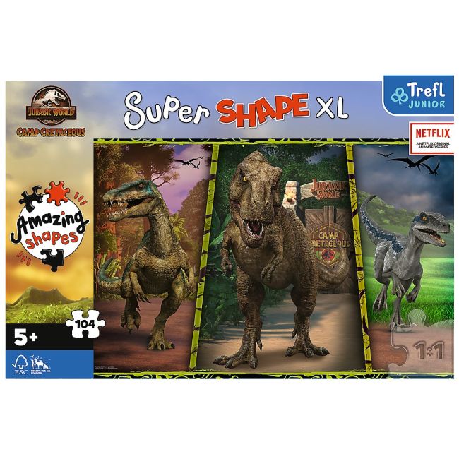 PUZZLE TREFL PRIMO SUPER SHAPE XXL 104 JURASSIC WORLD VIV50020