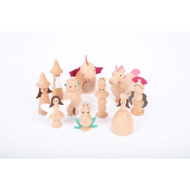 Set 10 figurine din lemn lumea basmelor - oketik73496