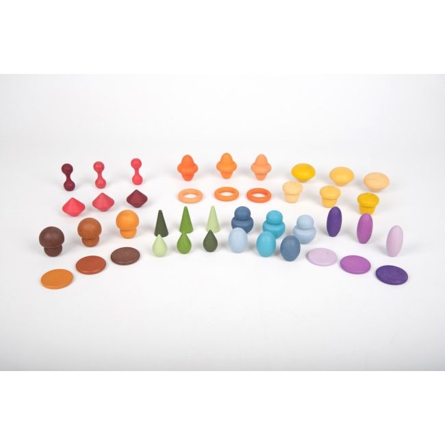 Set de 42 forme din lemn colorate pentru activitati educative comorile padurii - oketik74051