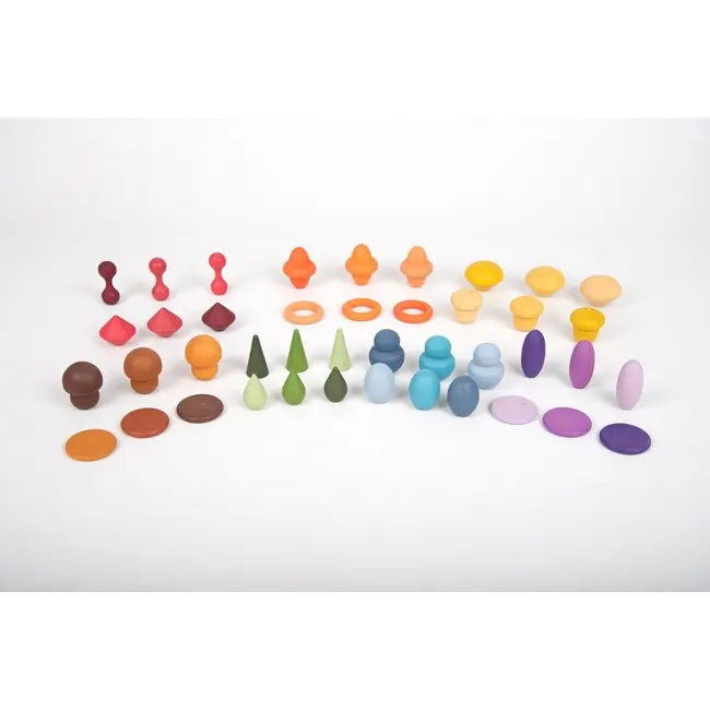 Set de 42 forme din lemn colorate pentru activitati educative comorile padurii - oketik74051