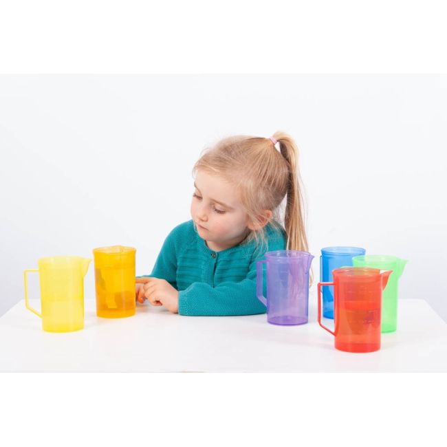 Set de 6 carafe translucide colorate pentru activitati senzoriale - oketik73103