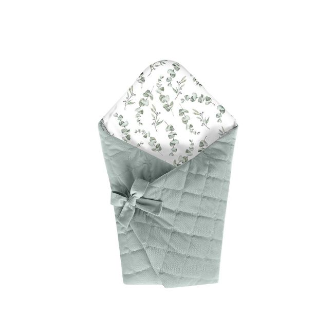 Wrap Babyhorn Nou Nascut, Paturica De Infasat Cu Doua Fete, Cu Multiple Utilizari, Din Bumbac Si Catifea, Eucalipt Mint Pjb486084