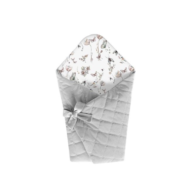 Wrap Babyhorn Nou Nascut, Paturica De Infasat Cu Doua Fete, Cu Multiple Utilizari, Din Bumbac Si Catifea, Nature Grey Pjb482444