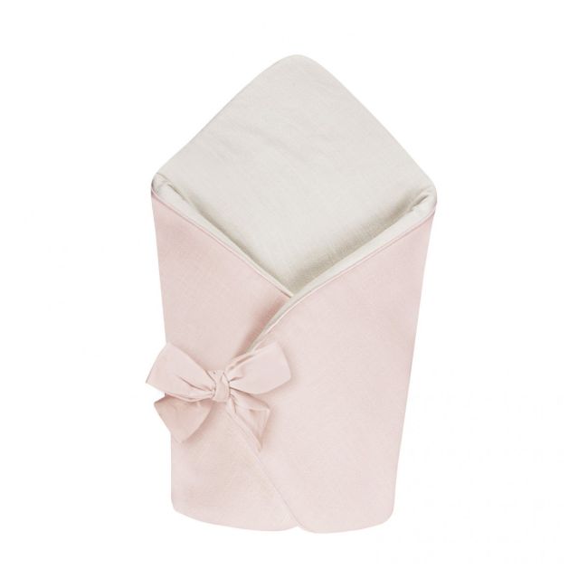 Wrap Babyhorn Nou Nascut, Paturica De Infasat Cu Doua Fete, Cu Multiple Utilizari, Din In, Alb Si Sepia Rose Pjb489498