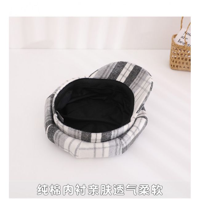 Bereta in carouri gri pentru fetite - Chic MDHT2023-58-2-ca2