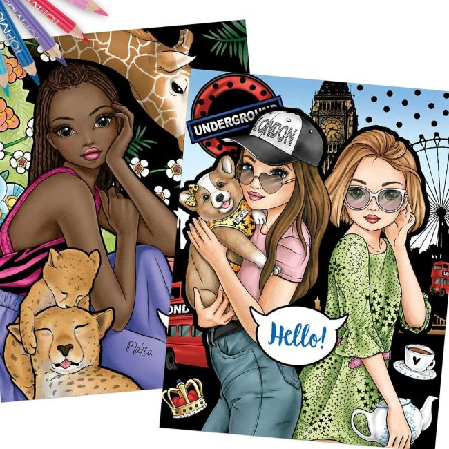 Carte de colorat 40 teme Top Model Colour and Design Depesche PT12451 BBJPT12451_Initiala