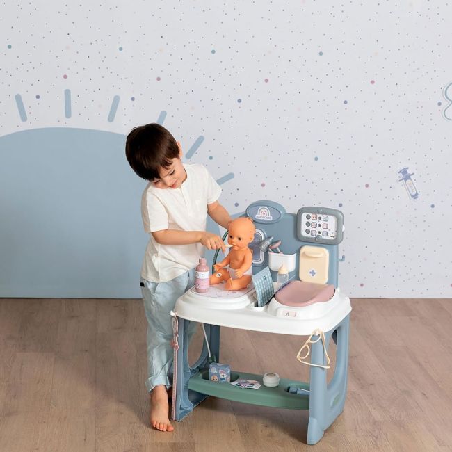 Centru de ingrijire pentru papusi smoby baby care center albastru cu accesorii hubs7600240305