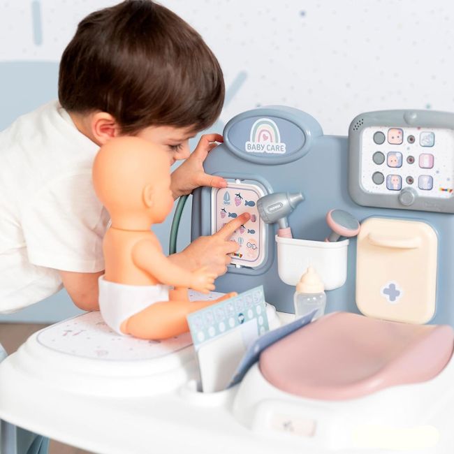 Centru de ingrijire pentru papusi smoby baby care center albastru cu accesorii hubs7600240305