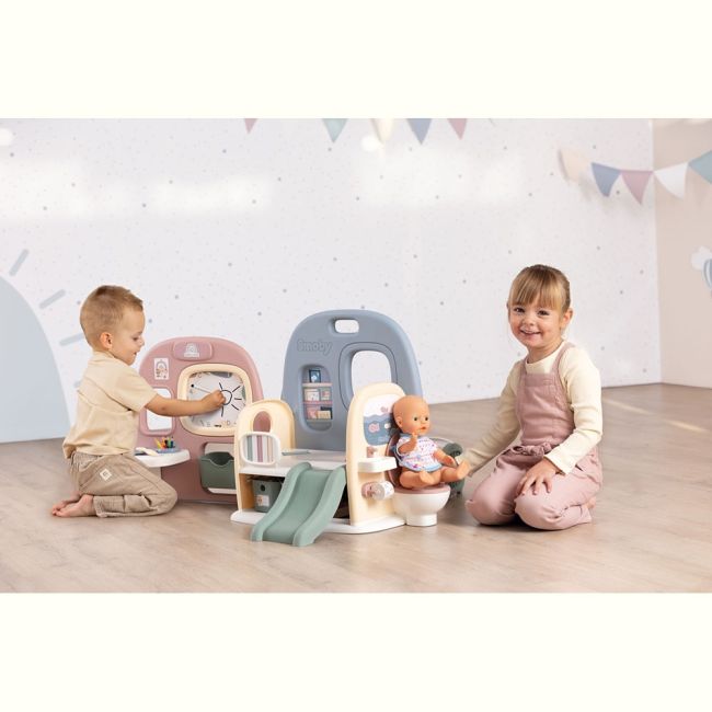 Centru de ingrijire pentru papusi smoby baby care childcare center albastru roz cu accesorii hubs7600240307