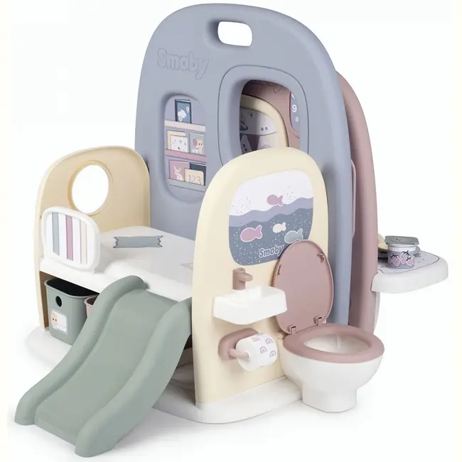Centru de ingrijire pentru papusi smoby baby care childcare center albastru roz cu accesorii hubs7600240307
