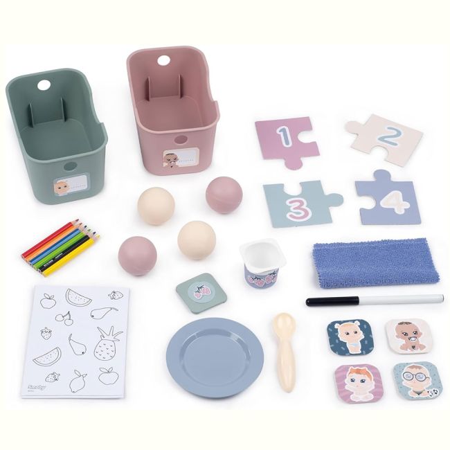 Centru de ingrijire pentru papusi smoby baby care childcare center albastru roz cu accesorii hubs7600240307